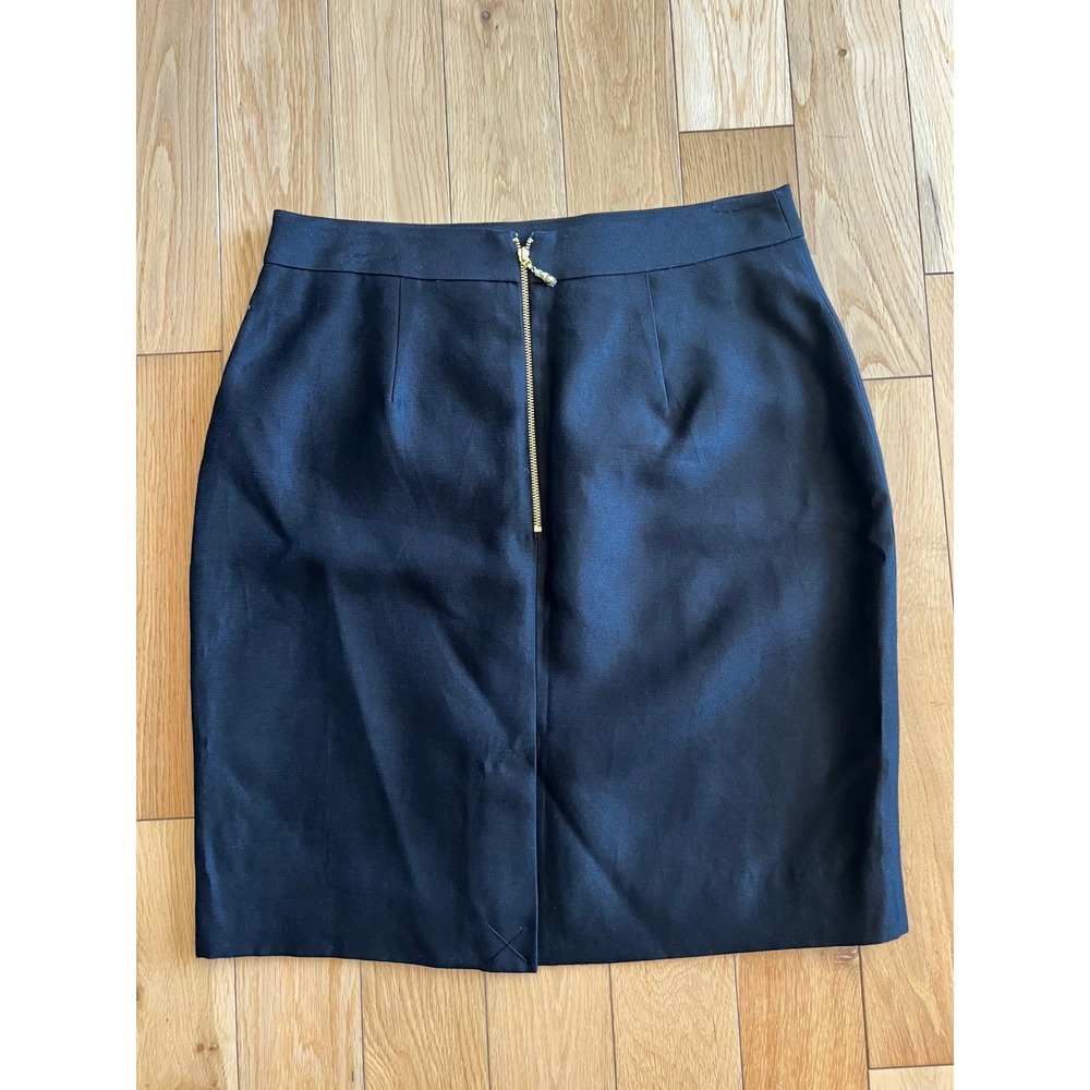 Kate Spade Pencil Skirt Black Zip Back Cotton Viscose Silk Womens Size 10 - Picture 8 of 11